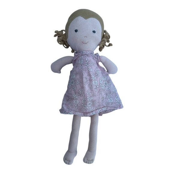 HAZEL VILLAGE Fern Handmade Plush Doll In Pink Floral Cotton Dress - Picture 3 of 10